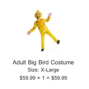 Adult Big Bird Costume (X-Large)